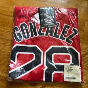 Vintage brand new Red Sox Gonzalez number 28 red T-shirt, size 2 XL